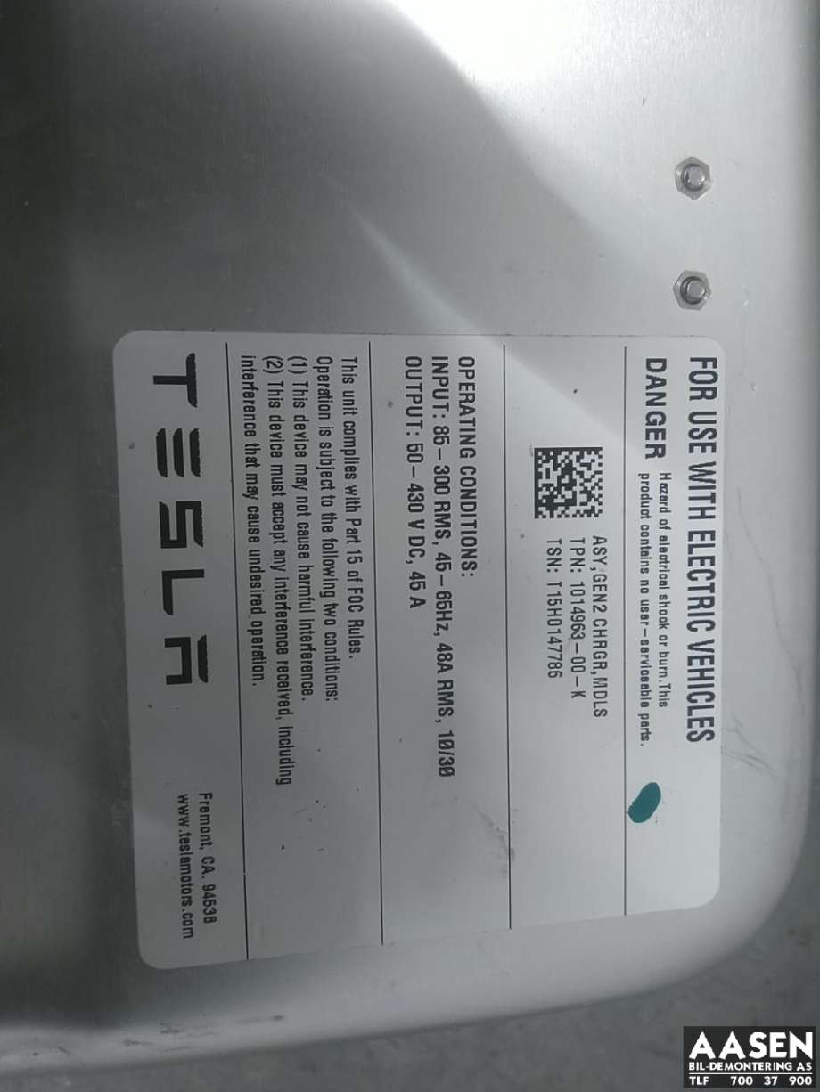 Batterilader (OBC - On Board Charger) til Tesla Model S 2013-2016 (Fase 1)  (1014963-00-K|)
