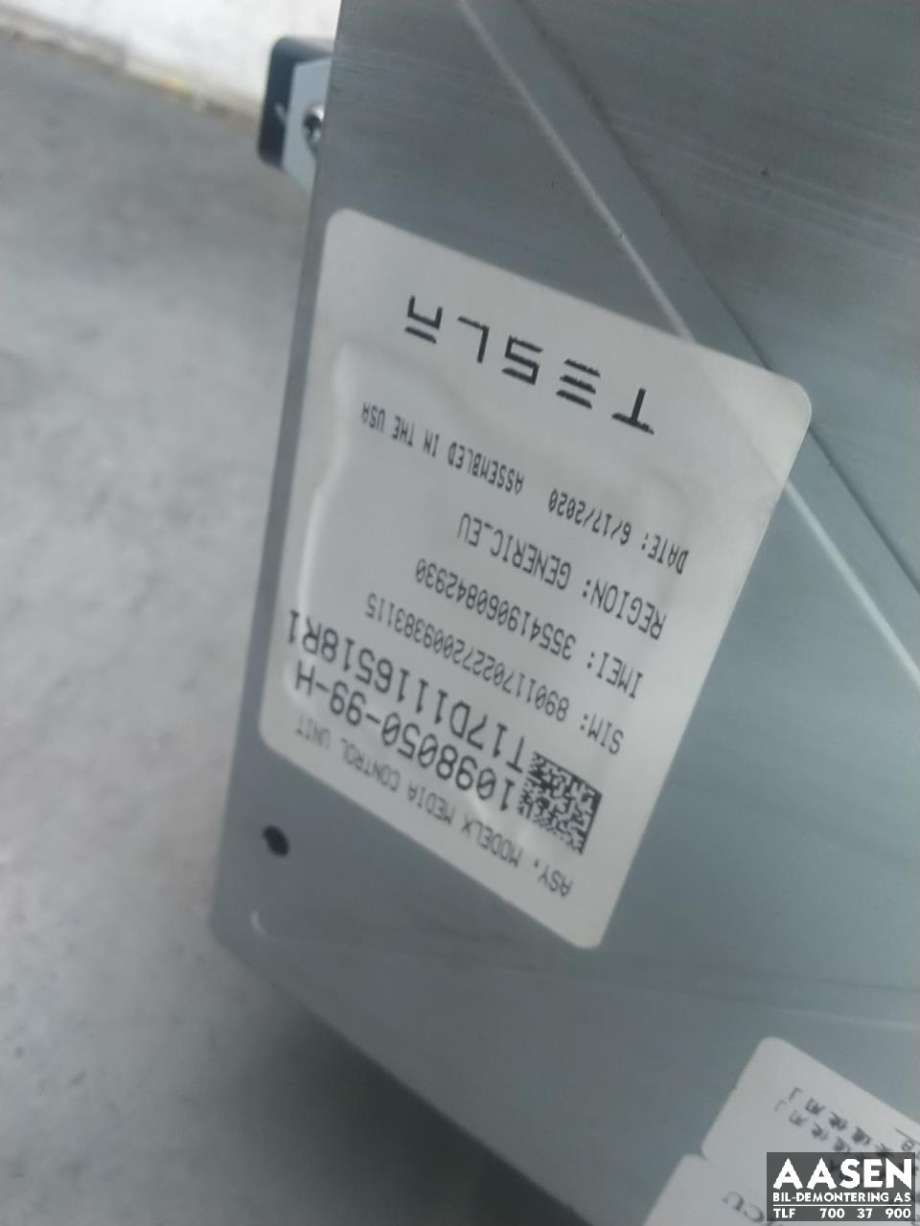 Multimedia display (MCU - Media Controller Unit) til Tesla Model S 2013-2016 (Fase 1)  (1098050-99-H|1015898-00-A|)