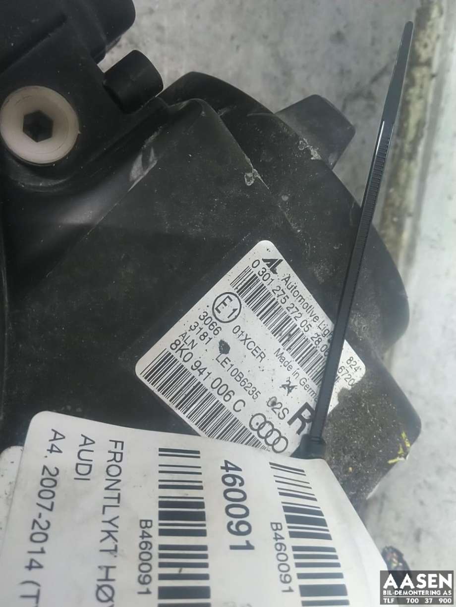 Frontlykt høyre xenon til Audi A4 2007-2014 (Type IV) (B8) (B8) (8K0 941 044 C|8K0 941 044 F|)