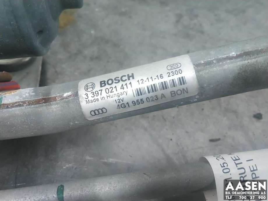 Viskermotor frontrute komplett m/overføring til Audi A6 2011-2014 (Type IV, Fase 1) (C7) (C7) (4G1 955 023 A|4G1 955 023 C|)