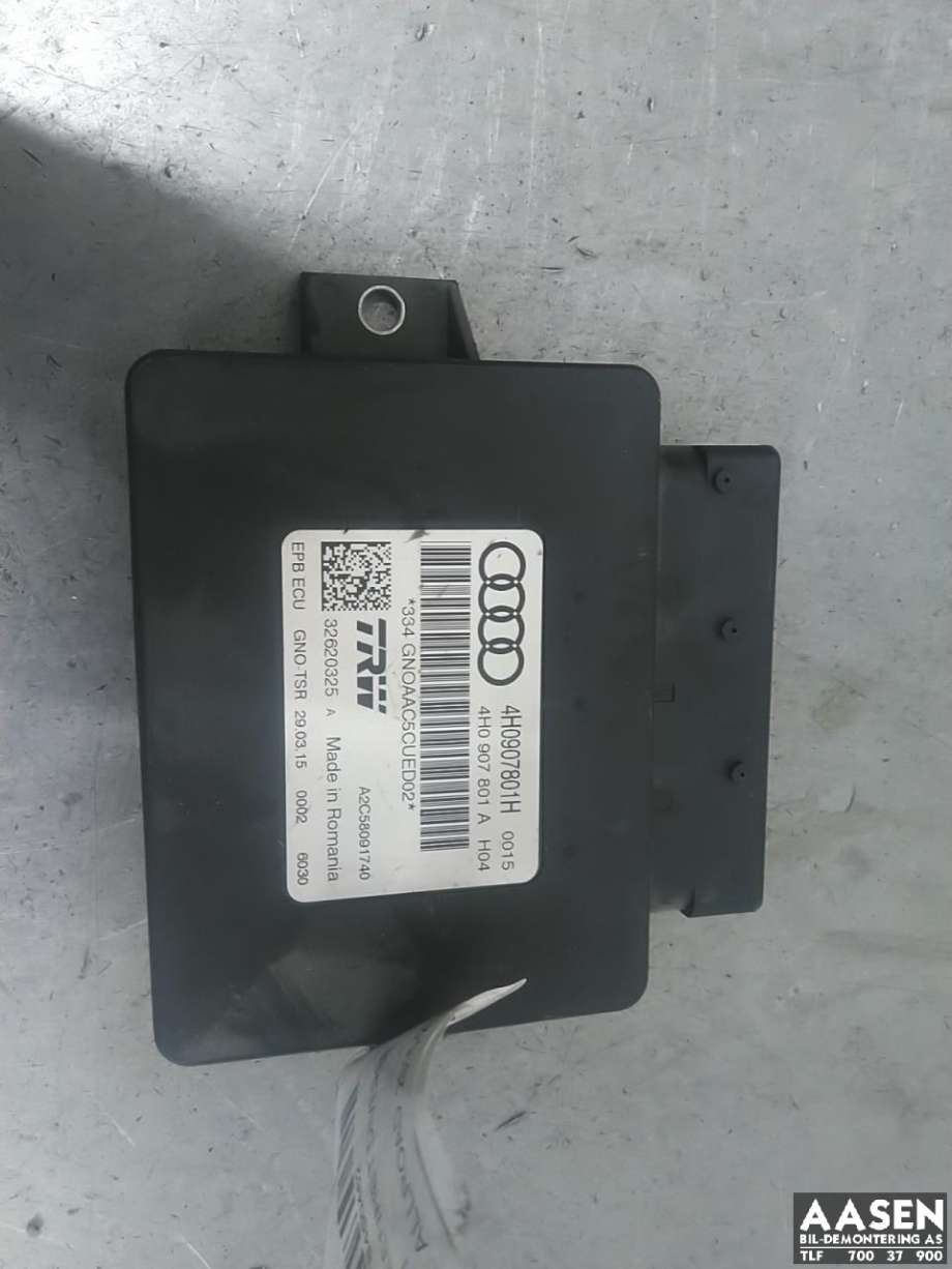 Styreenhet elektrisk parkbrems (EPB - Electric Parking Brake) til Audi A6, Allroad, 2015-2019 (Type III, Fase 2) (C7) (C7) (4H0 907 801 H)