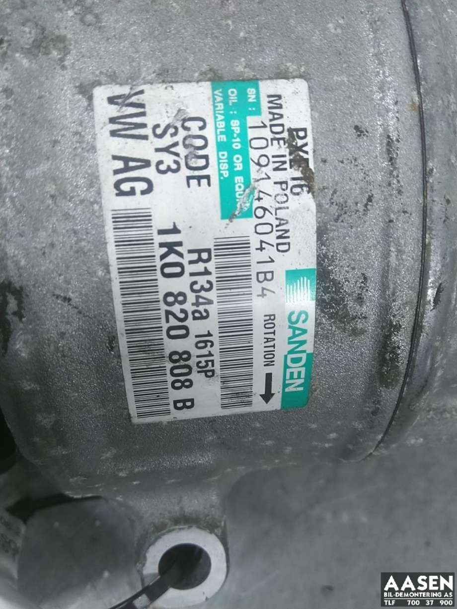 Aircondition kompressor til Škoda Superb 2008-2015 (Type II)  (1K0 820 859 Q |1K0 820 808 F|1K0 820 859 QX|1K0 820 808 B|1K0 820 808 BX)