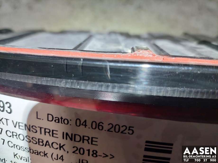 Baklykt venstre indre til DS DS7 Crossback 2018-->> (98 157 226 80|)