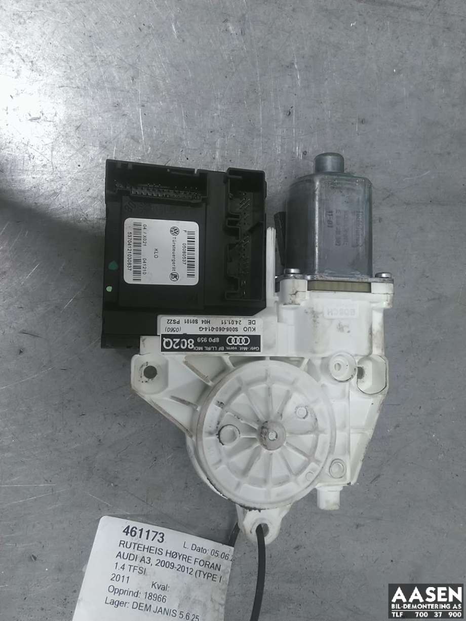 Ruteheis høyre foran til Audi A3, 2009-2012 (Type II, Fase 2)  