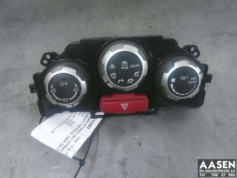 Varmeapparat betjening til Subaru Impreza, 2008-2012 (Type III)
