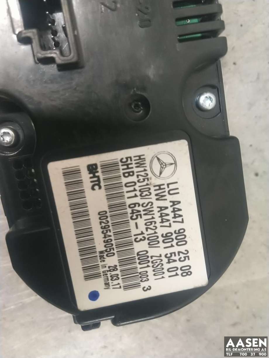 Varmeapparat betjening til Mercedes Vito 2014-->> (W447) (W447) (A 447 900 25 08|A 447 900 68 11|)