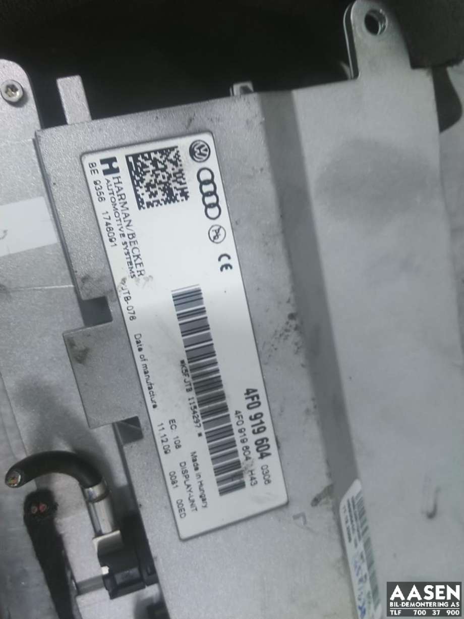 Bilstereo navigasjon til Audi Q5 2008-2012 (Type I, Fase 1)  (8R0 919 604|8R0 919 604 A|4F0 919 604)