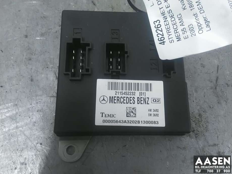 Styreenhet diverse til Mercedes E-Klasse, 2002-2006 (Fase 1) (W211) (W211) (A 211 545 22 32)