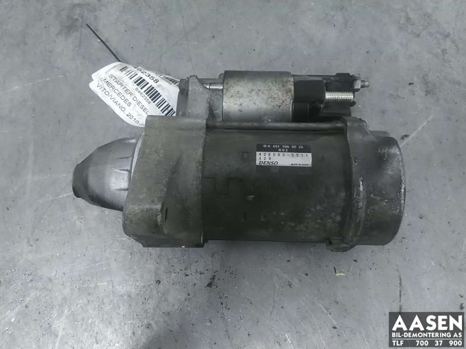 Starter diesel til Mercedes Vito/Viano 2010-2014 (Fase 2) (W639) (W639) (A 651 906 00 26|)