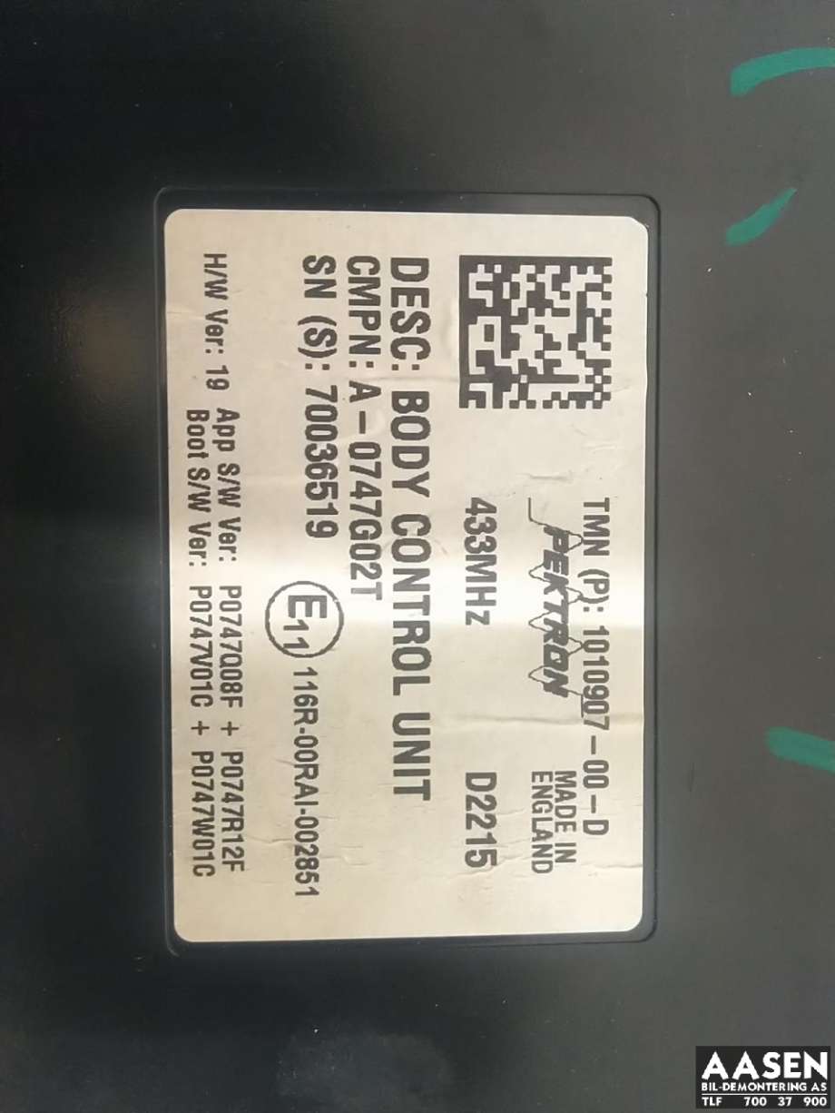 Styreenhet comfort (BCM) til Tesla Model S 2013-2016 (Fase 1)  (1010907-00-D|)
