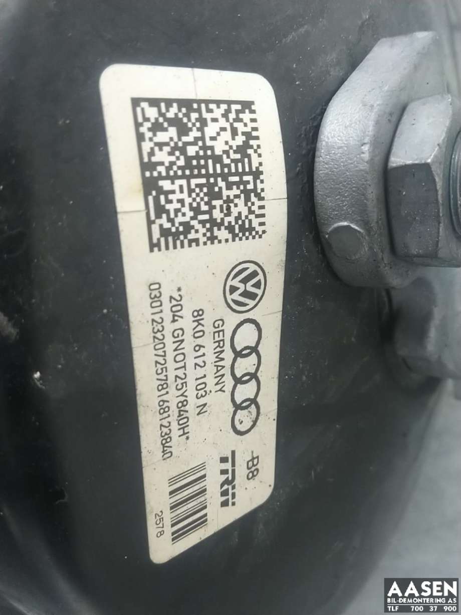 Bremsekraft-forsterker til Audi A4 2007-2014 (Type IV) (B8) (B8) (8K0 612 107 D|)