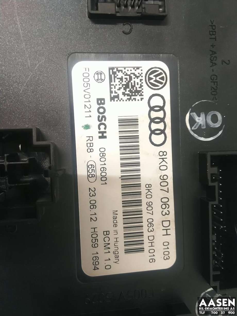 Styreenhet comfort (BCM) til Audi A4 2007-2014 (Type IV) (B8) (B8) (8K0 907 063 DH|8K0 907 063 DL|)