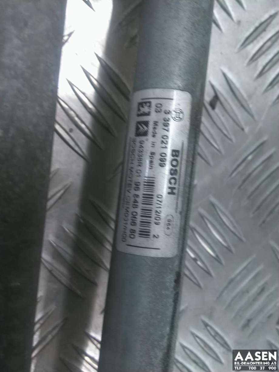 Viskermotor frontrute komplett m/overføring til Peugeot 308 2007-2011 (Type I, Fase 1)  (6405 HY|)