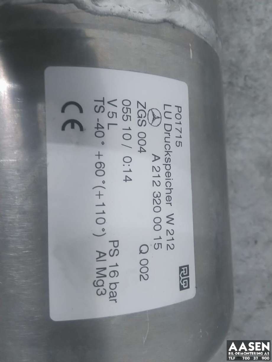 Vakuumtank til Mercedes E-Klasse 2009-2013 (Fase 1) (W212) (W212) (A 212 320 00 15|A 212 320 01 15|)