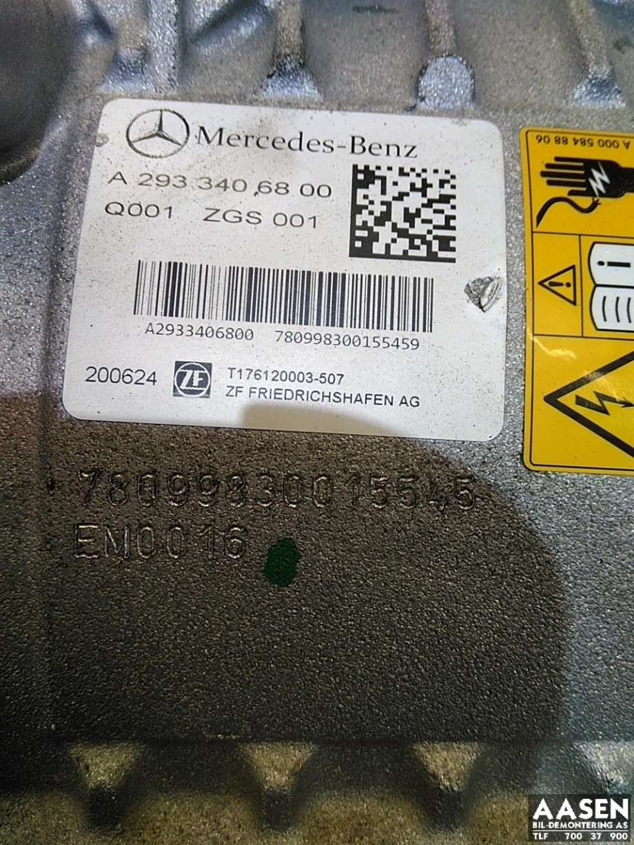 Motor elbil foran til Mercedes EQC 2019-->>  (A 293 340 50 00|A 293 340 63 00|A 293 340 68 00)