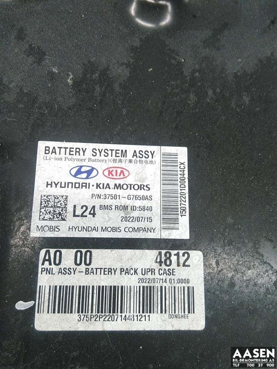 Batteripakke elbil til Hyundai Ioniq Electric 2019-->> (Fase 2) (37501G7650|)