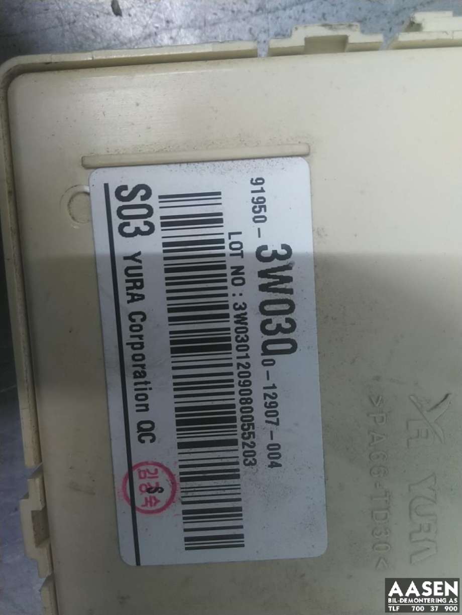 Sikringsboks kupe til Kia Sportage 2010-2016 (Type III) (91950 3W030|)