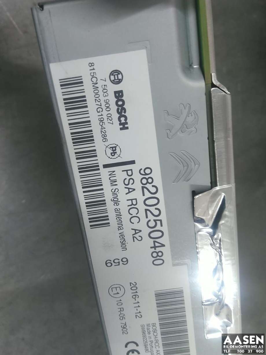 Bilstereo til Peugeot Expert 2016-->> (Type III)  (16 202 934 80|9820250480|)