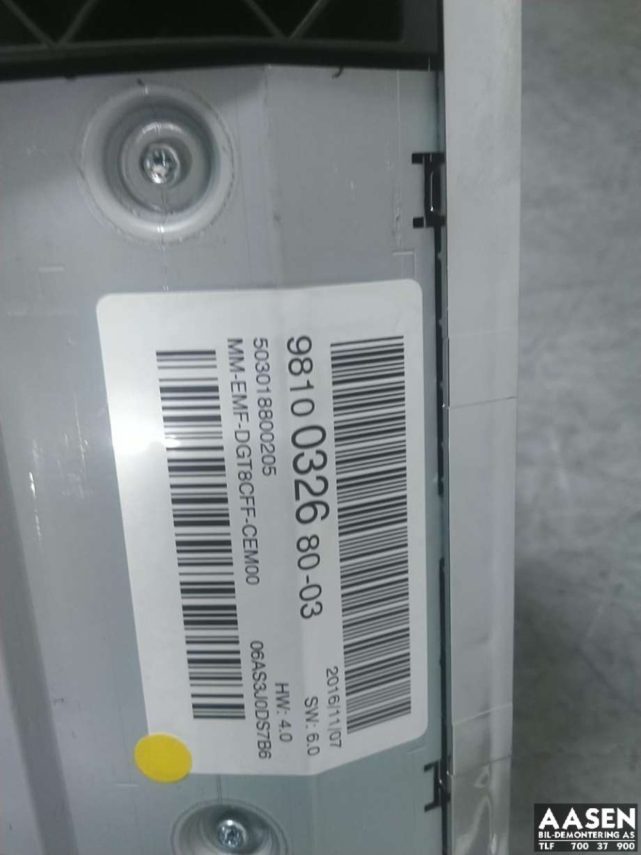 Bilstereo navigasjon skjerm til Peugeot 3008 2016-->> (Type II)  (98 100 326 80|98 304 242 80|98 284 183 80)