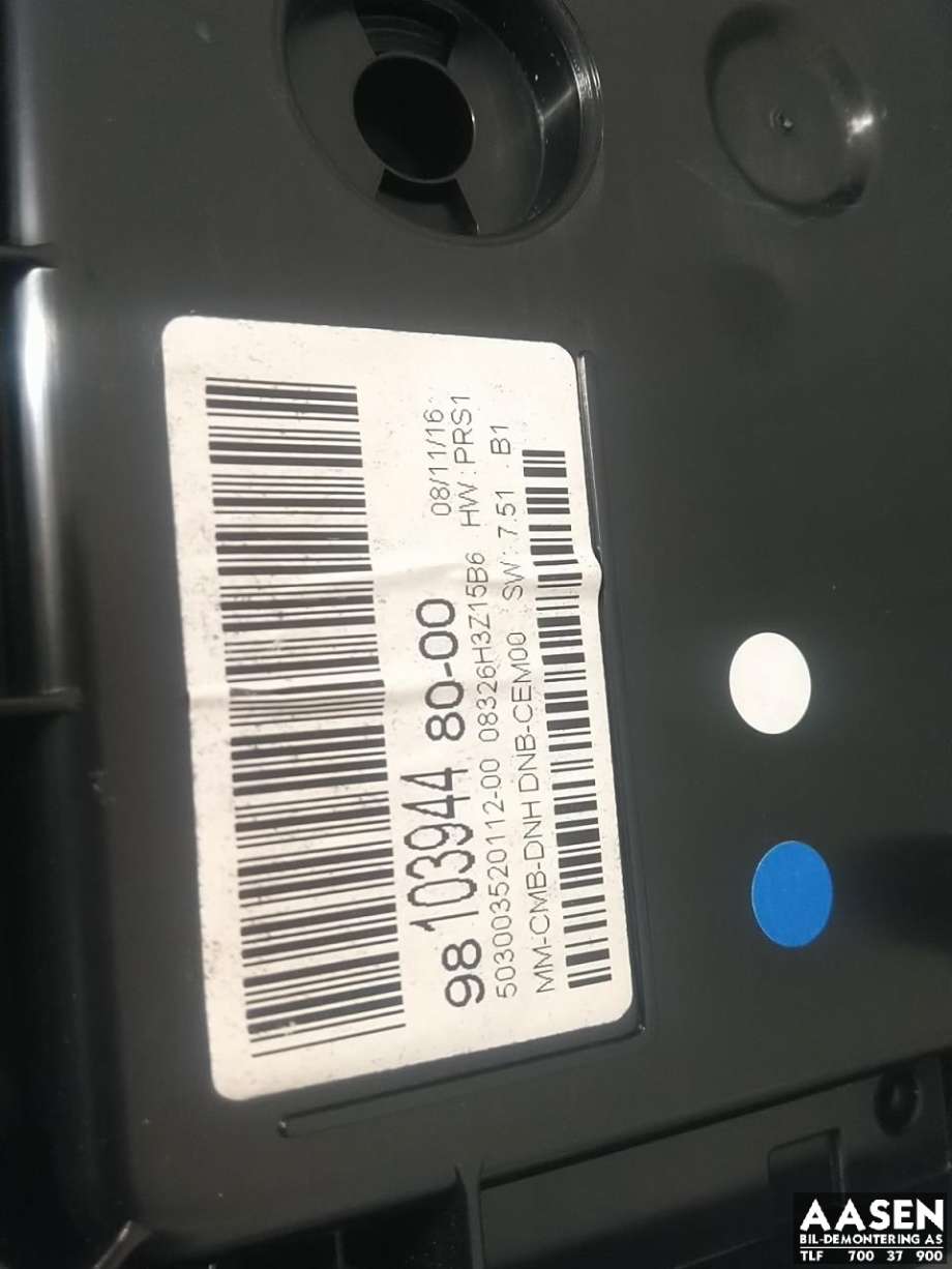Instrumentpanel til Peugeot 3008 2016-->> (Type II)  (98 103 944 80|98 280 034 80|)