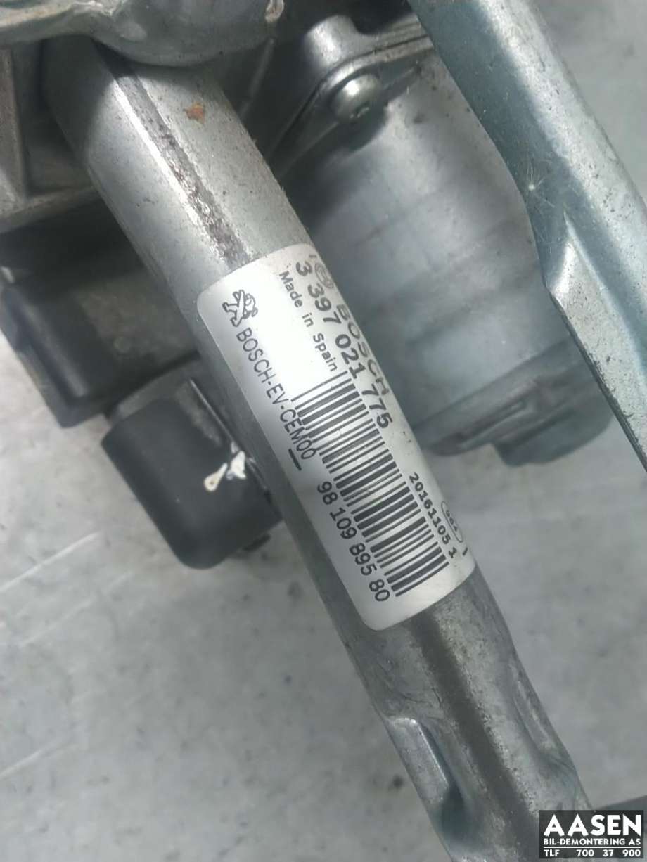 Viskermotor frontrute komplett m/overføring til Peugeot 3008 2016-->> (Type II)  (98 109 895 80|98 247 624 80|)