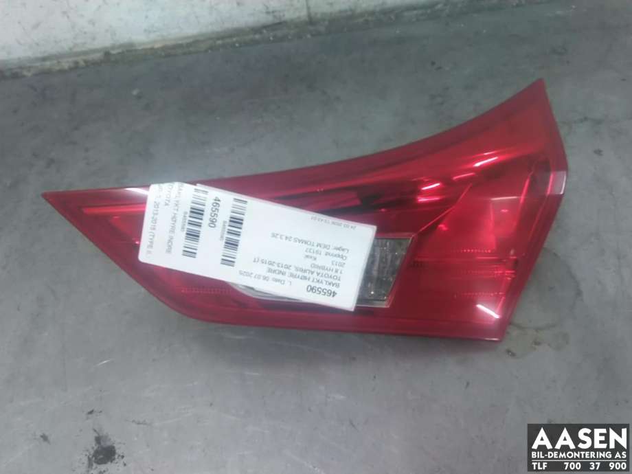 Baklykt høyre indre til Toyota Auris, 2013-2015 (Type II, Fase 1)  