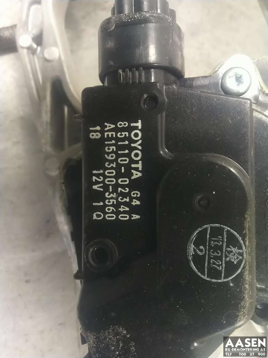 Viskermotor frontrute komplett m/overføring til Toyota Auris 2013-2015 (Type II, Fase 1)  