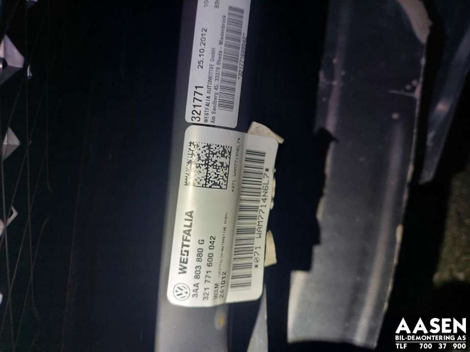 Hengerfeste til VW Passat 2011-2015 (B7) (B7) (3AA 803 880 H|)