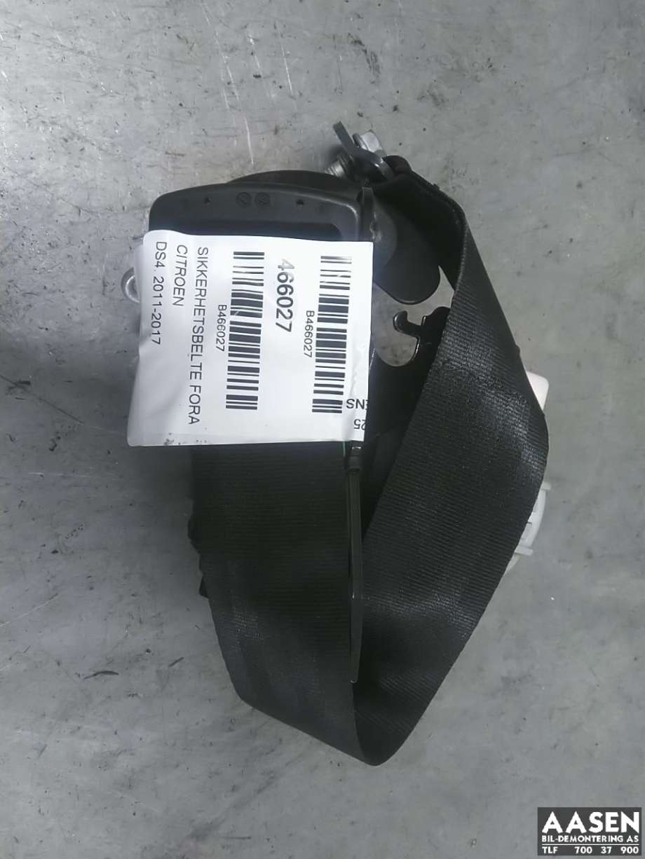 Sikkerhetsbelte foran venstre til Citroën DS4, 2011-2017  (98 026 093 XX)