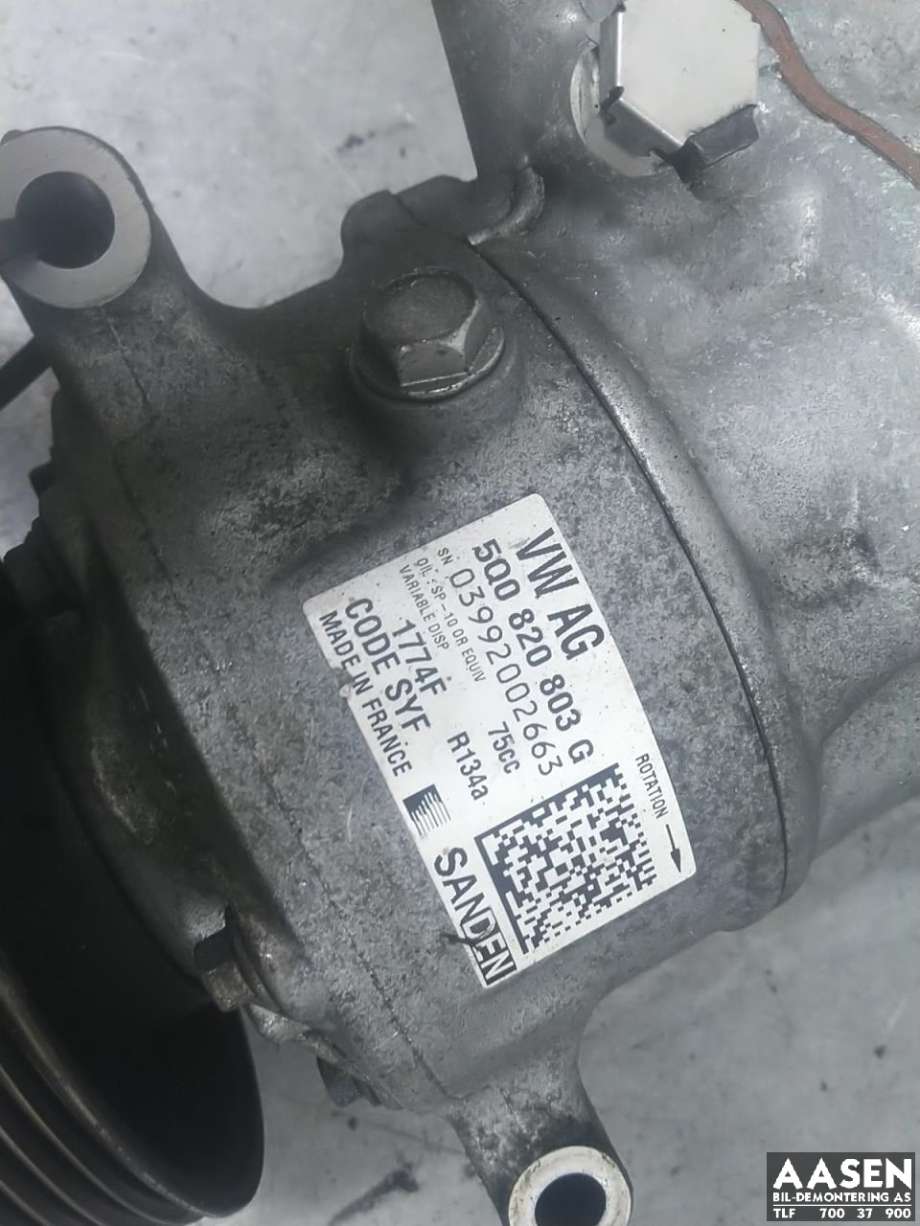 Aircondition kompressor til Škoda Octavia 2013-2016 (Type III, Fase 1)  (5Q0 820 803 G|5Q0 820 803 K|)