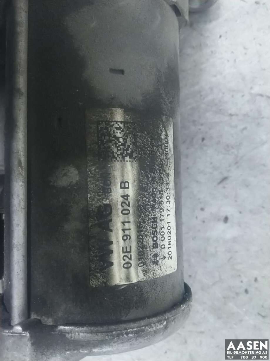 Starter til Škoda Octavia 2013-2016 (Type III, Fase 1)  (02E 911 024 B|02E 911 024 BX|02E 911 022 H)