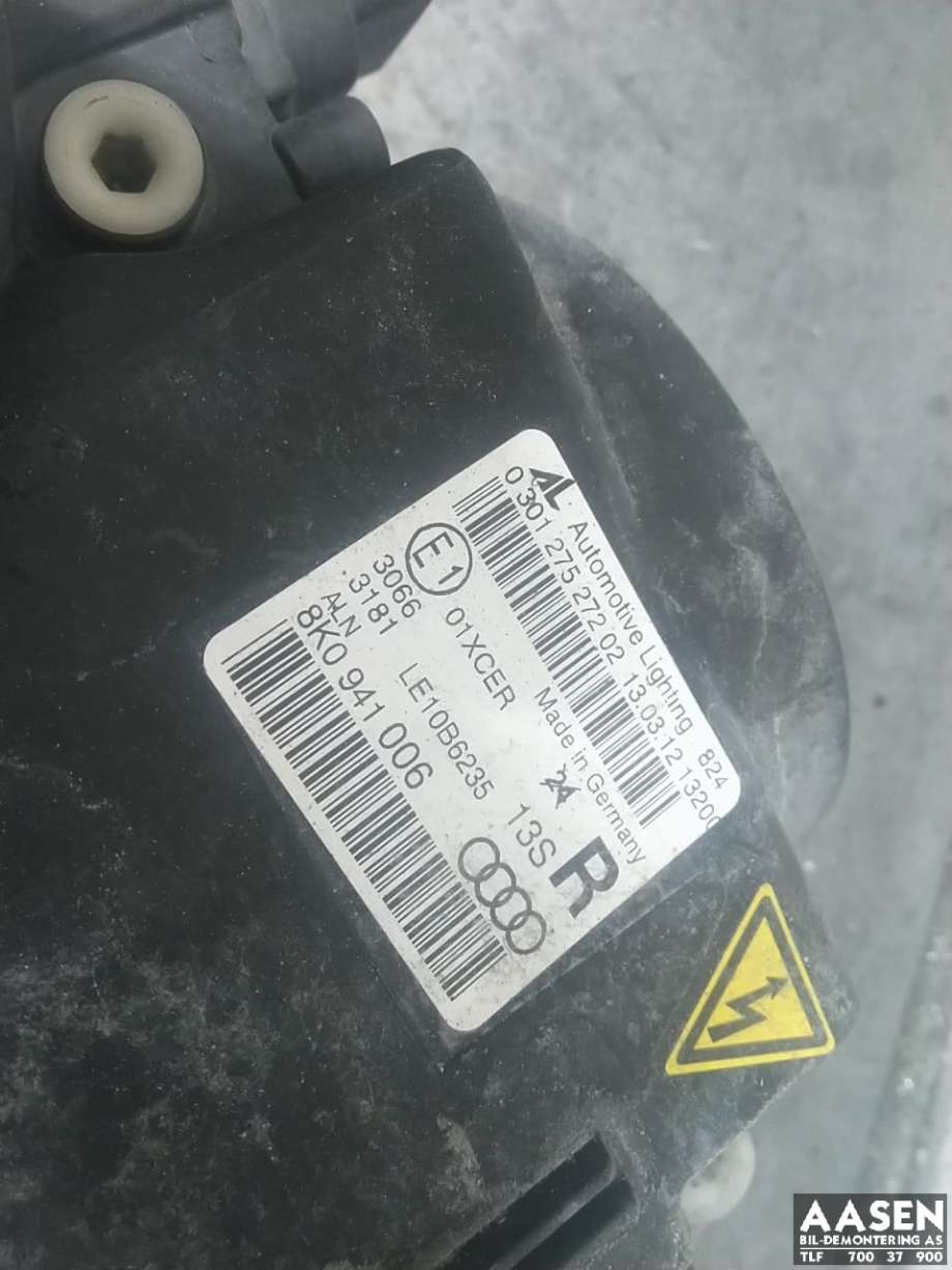 Frontlykt høyre xenon til Audi A4 2007-2014 (Type IV) (B8) (B8) (8K0 941 044|)