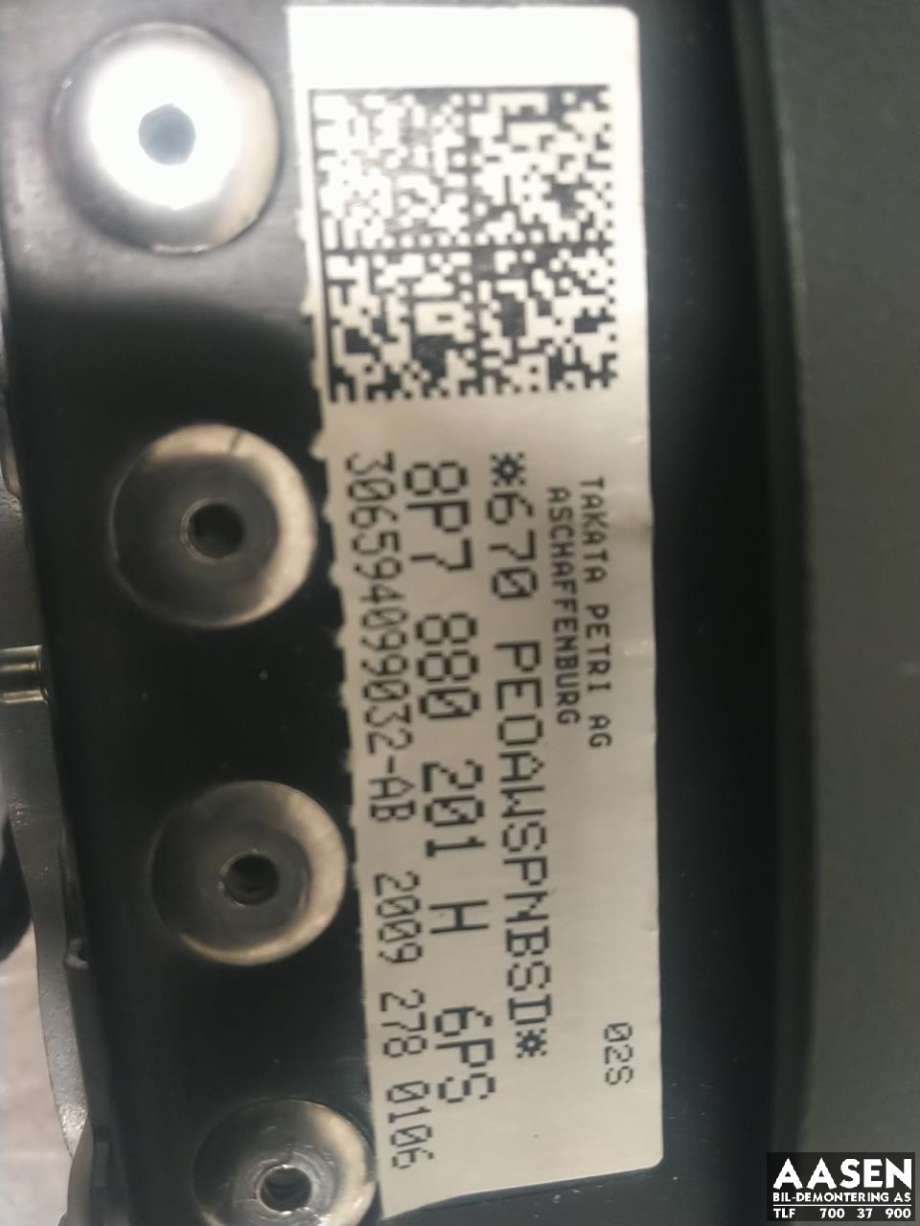 Airbag rattpute til Audi A3 2009-2012 (Type II, Fase 2)  (8P0 880 201 CD|)