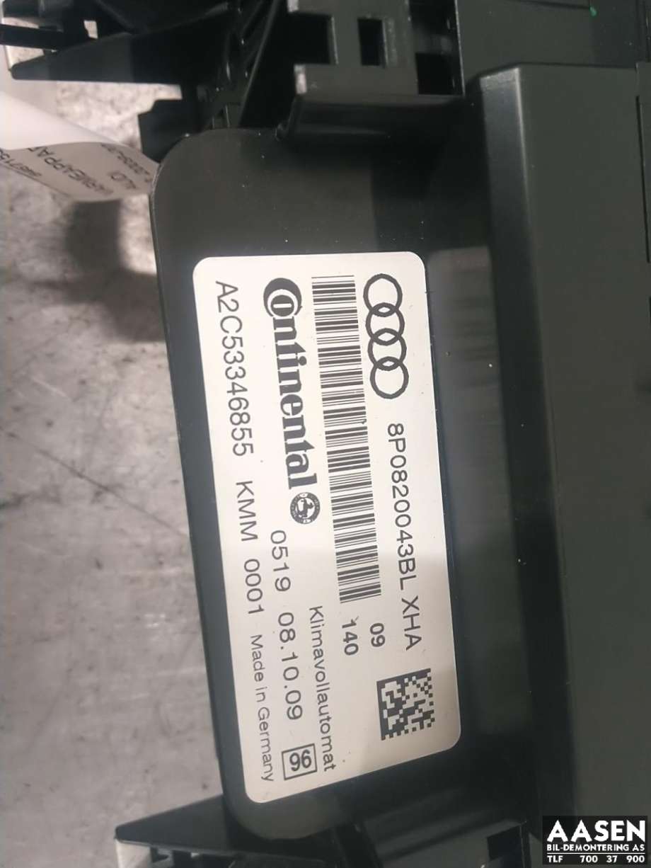 Varmeapparat betjening til Audi A3 2009-2012 (Type II, Fase 2)  (8P0 820 043 BN|)