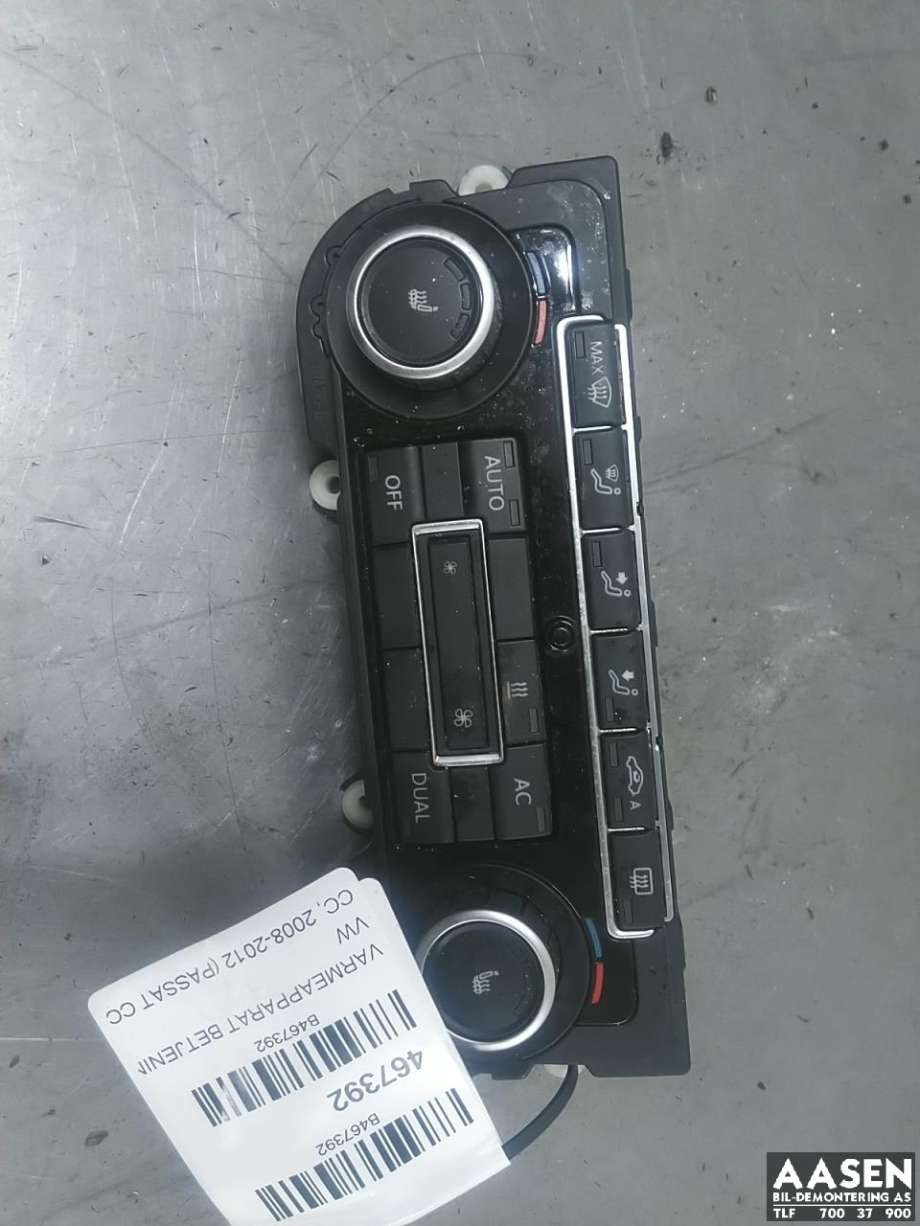 Varmeapparat betjening til VW CC, 2008-2012 (PASSAT CC) (PASSAT CC) (5K0 907 044 CB)