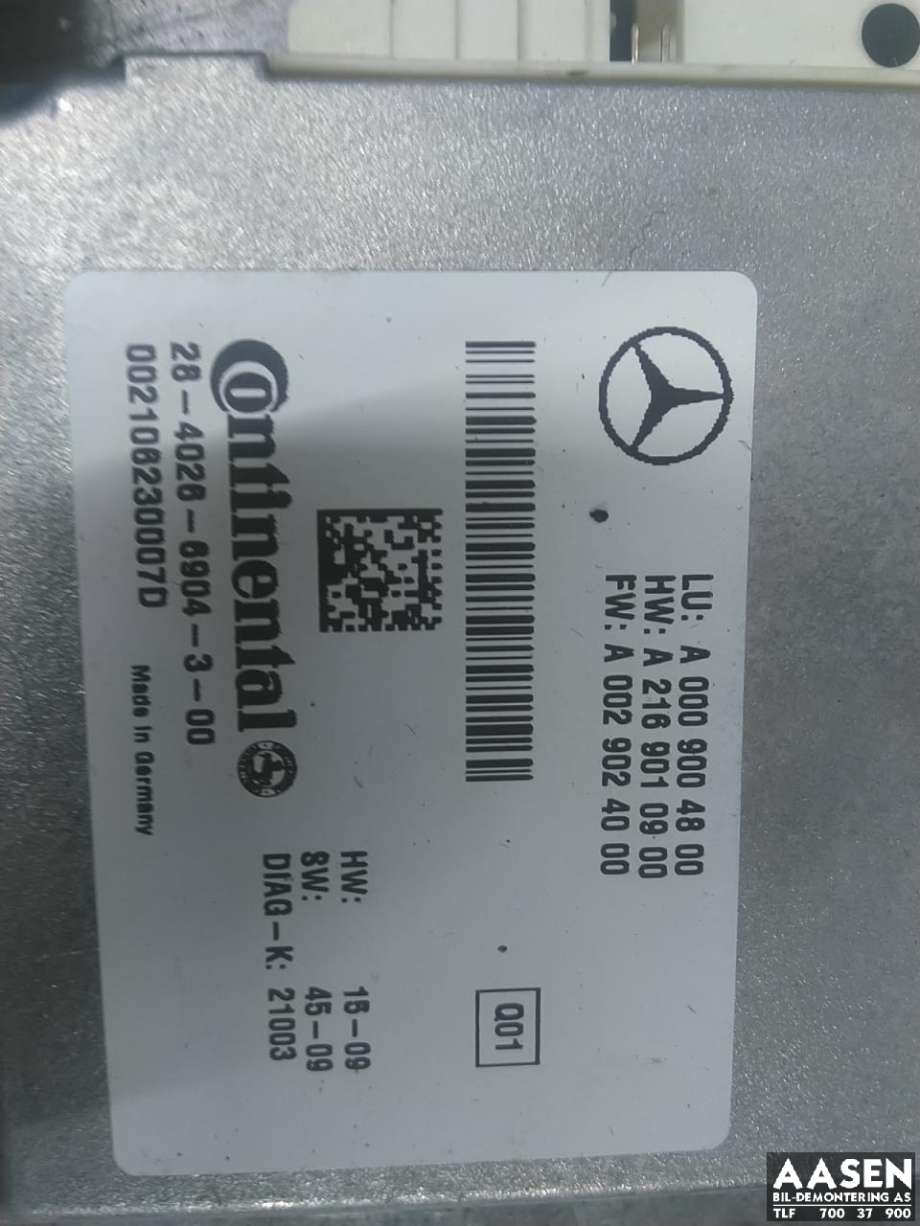 Styreenhet diverse til Mercedes E-Klasse 2009-2013 (Fase 1) (W212) (W212)