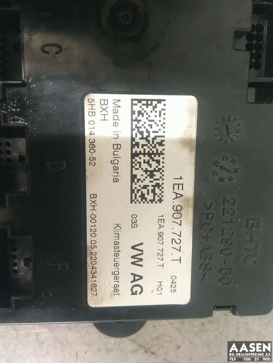 Styreenhet klima/aircondition til Audi Q4 e-tron 2021-->>  (1EA 907 727 T|)