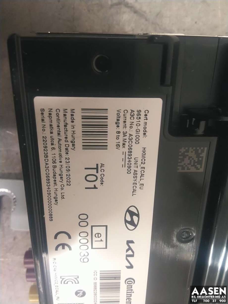 Styreenhet diverse til Hyundai Ioniq 5 2021-->>  (96510GI000|)