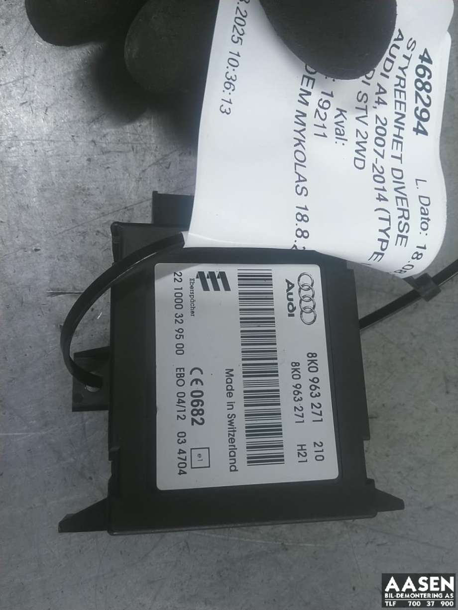 Styreenhet fjernbetjening til Audi A4, 2007-2014 (Type IV) (B8) (B8) (8K0 963 271)