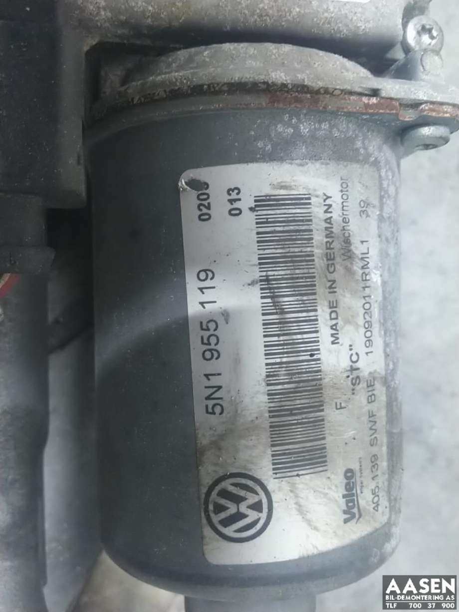 Viskermotor frontrute komplett m/overføring til VW Tiguan 2011-2016 (Type I, Fase 2) (5N1 955 023 D|5N1 955 023 F|)