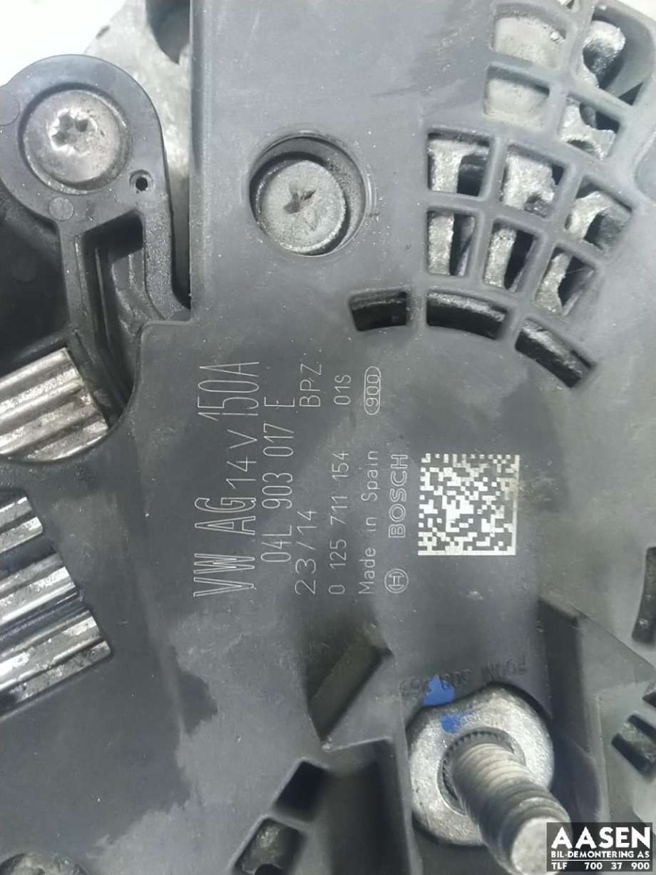 Dynamo diesel til Audi A4, Allroad 2009-2016 (Type I) (B8) (B8) (03L 903 017 E|03L 903 017 EX|03L 903 017 F)