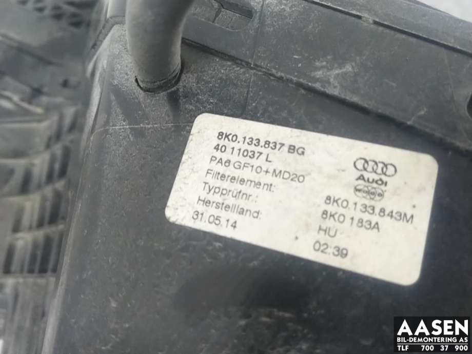Luftfilterboks til Audi A4, Allroad 2009-2016 (Type I) (B8) (B8) (8K0 133 837 BG|)