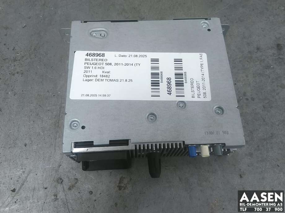Bilstereo til Peugeot 508, 2011-2014 (Type I, Fase 1)  (6604 19)