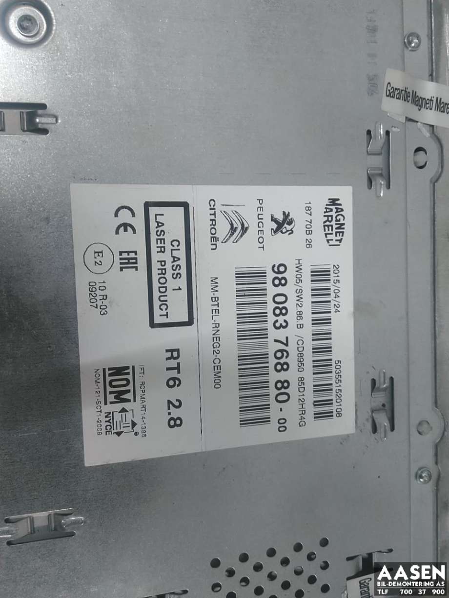 Bilstereo til Peugeot 508 2011-2014 (Type I, Fase 1)  (6604 19|6604 20|)