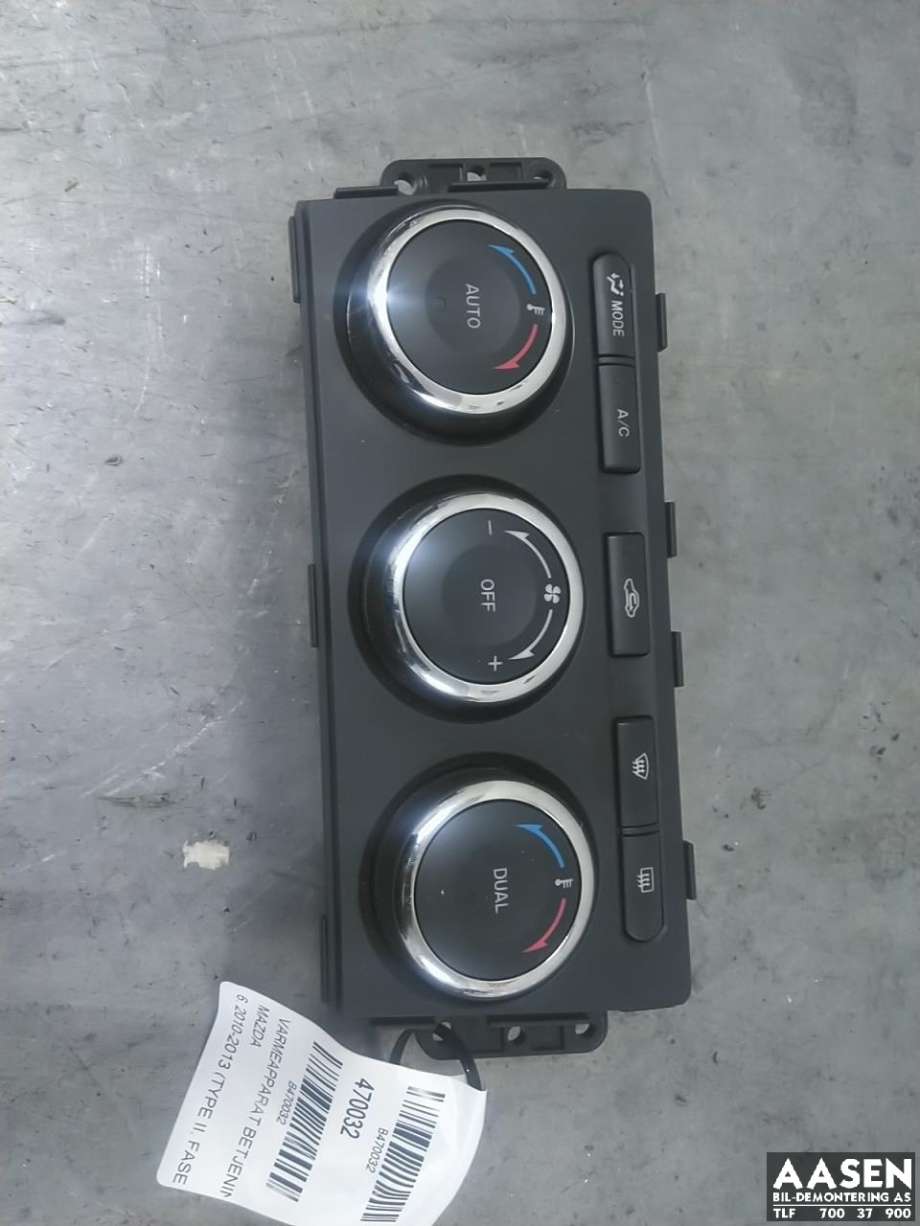 Varmeapparat betjening til Mazda 6, 2010-2013 (Type II, Fase 2)