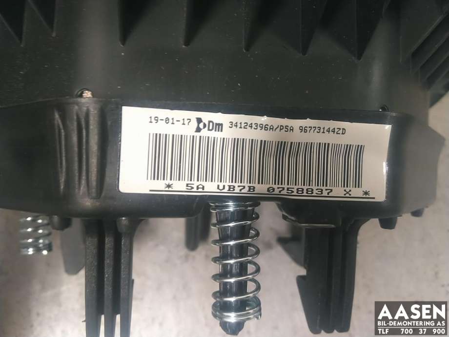 Airbag rattpute til Peugeot Partner 2015-2019 (Type II, Fase 2)  (96 773 144 ZD|)