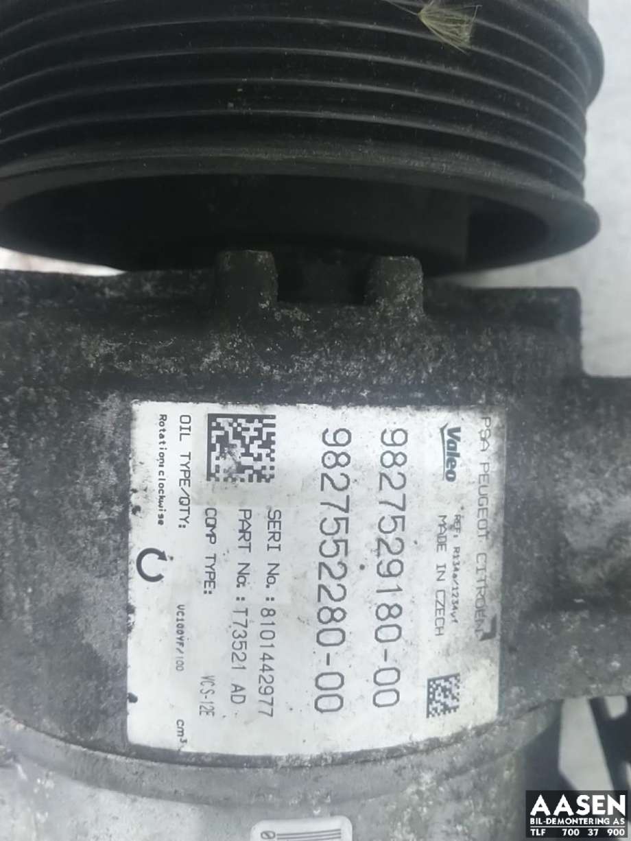 Aircondition kompressor til Peugeot 3008 2016-->> (Type II)  (98 126 821 80|98 275 291 80|16 095 529 80)
