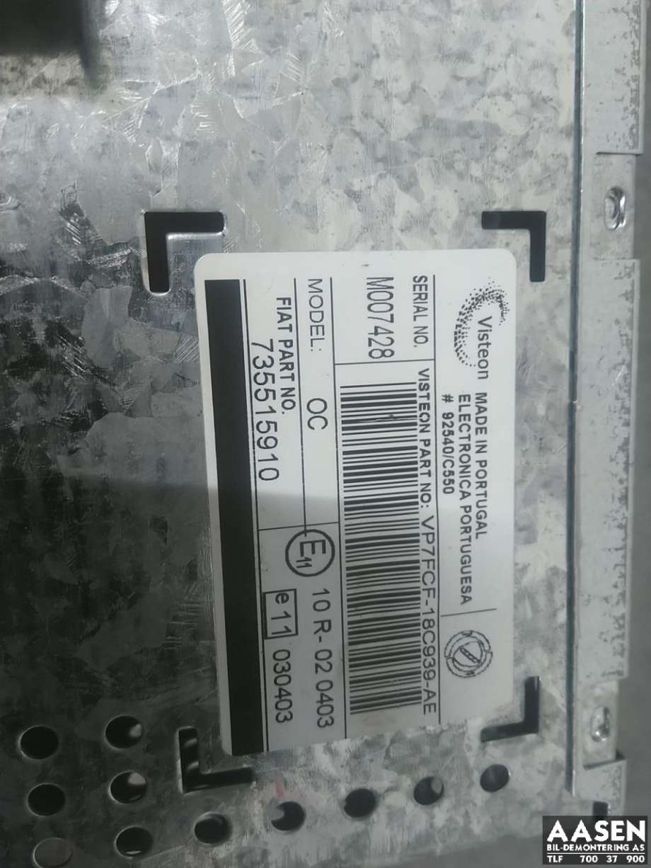 Bilstereo til Fiat Bravo/Brava 2007-2011