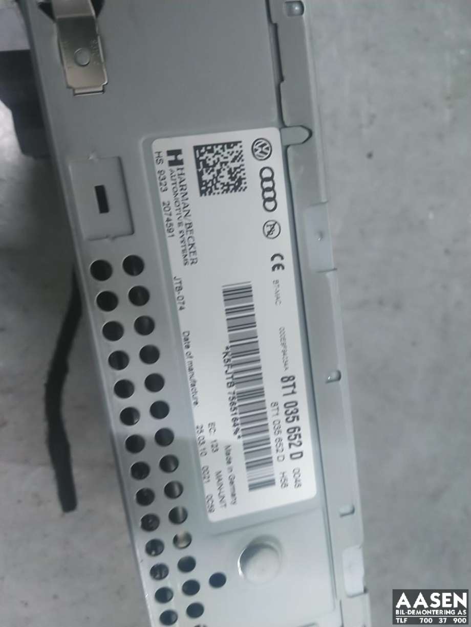 Bilstereo navigasjon spiller til Audi A4 2007-2014 (Type IV) (B8) (B8) (8T1 035 652 HX|)