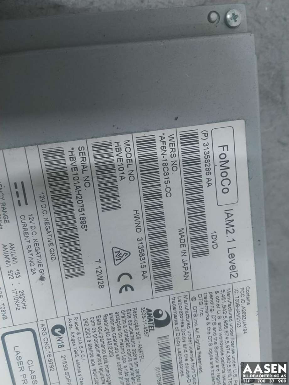 Bilstereo til Volvo V70 2007-2013 (Type III, Fase 1)  